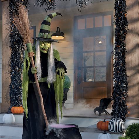 Level Up Your Halloween with a Broomstick Flying Witch Decoration